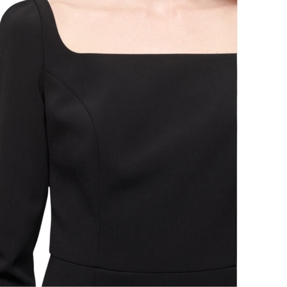 Luisa Spagnoli Grammo Black 3/4 Sleeve Sheath Dress Made Italy Size 40 US 4 NWT - Picture 3 of 5